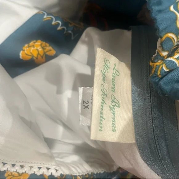 BEAUTIFUL TEAL SPANISH FAN PRINT DRESS BY PINUP GIRL CLOTHING 2XL - Picture 4 of 4